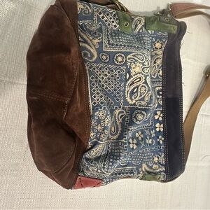 Lucky Brand Blue and Brown Crossbody Bag